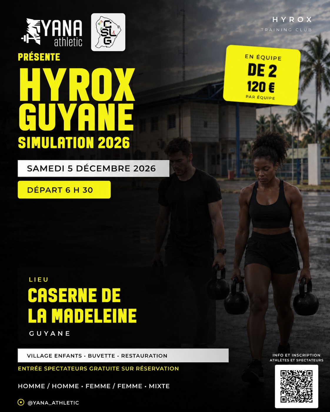 Affiche officielle Hyrox Guyane Simulation 2026